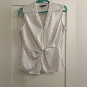 Brooks Brothers White Sleeveless Blouse